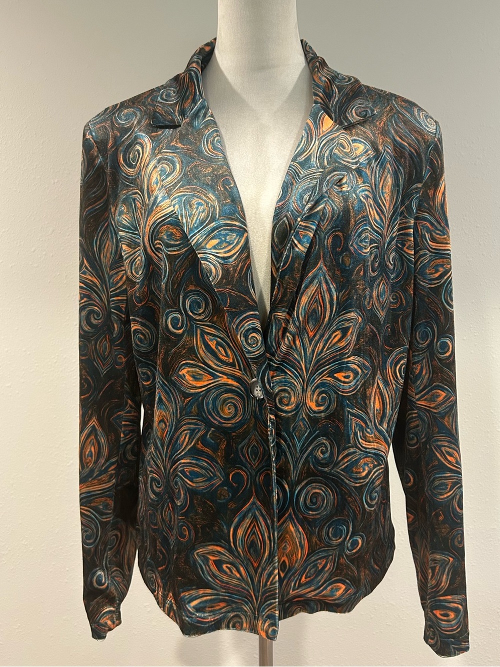 Women's paisley print velvet Blazer Jacket